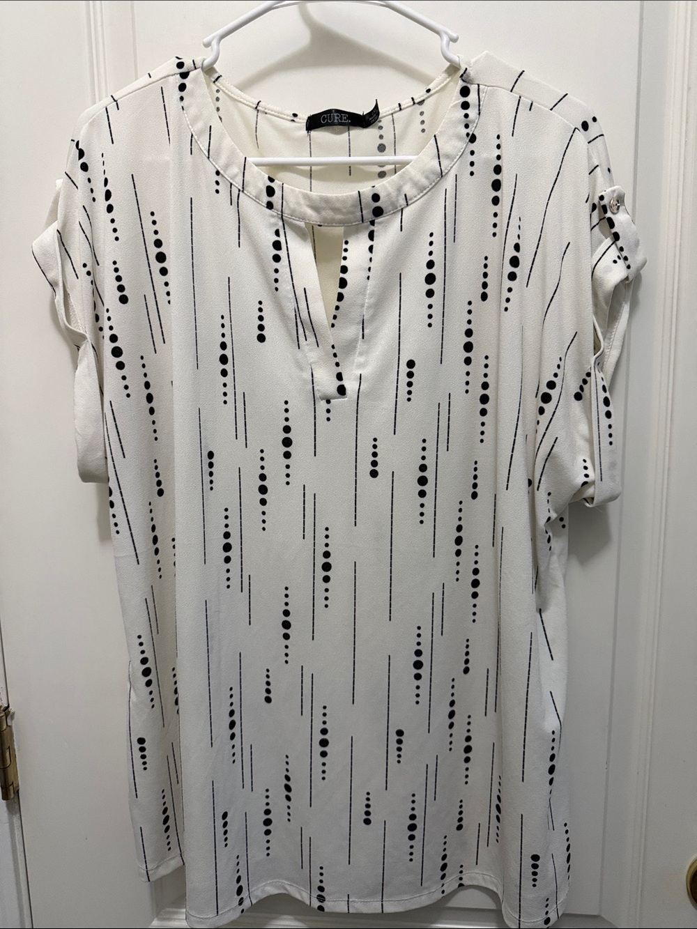 Women’s 2XL Cure Soft Black White Dress Shirt Plus Size Summer